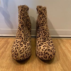 Jeffrey Campbell platform wedge leopard booties